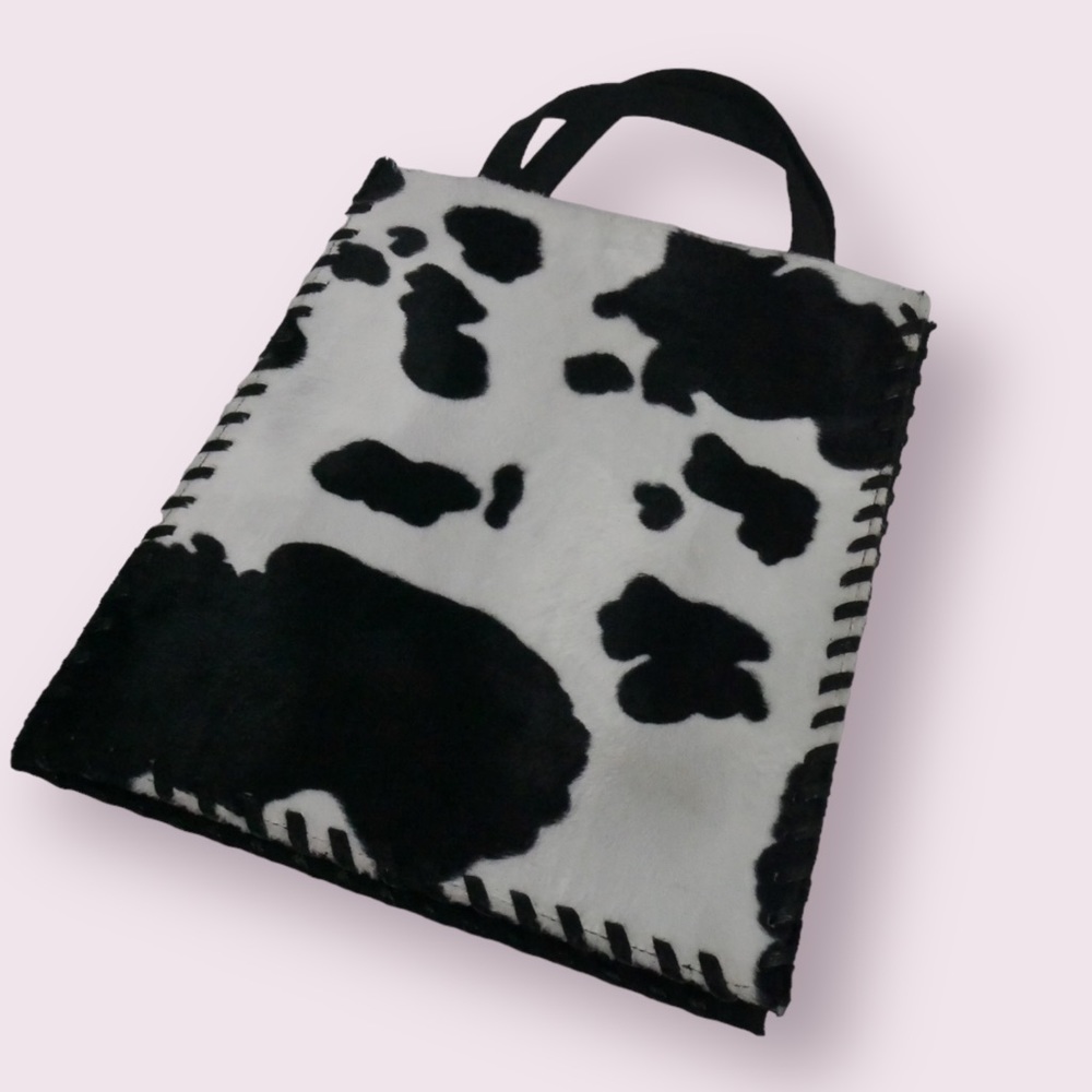 Vintage cow print handbag